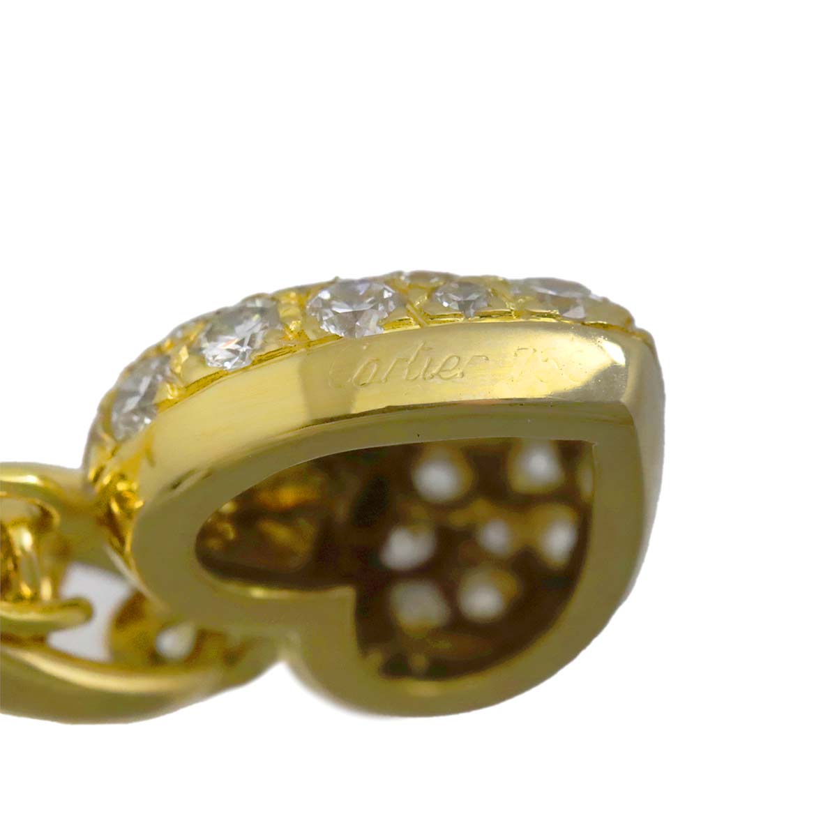 Heart Pave Diamond Necklace 18K Yellow Gold 750