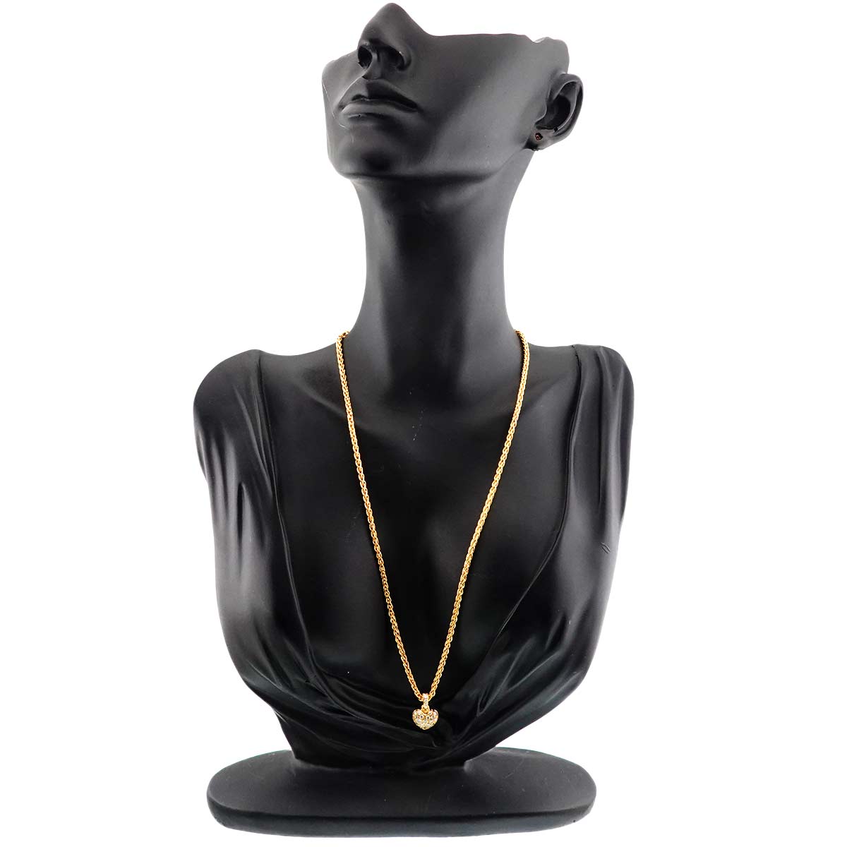 Heart Pave Diamond Necklace 18K Yellow Gold 750