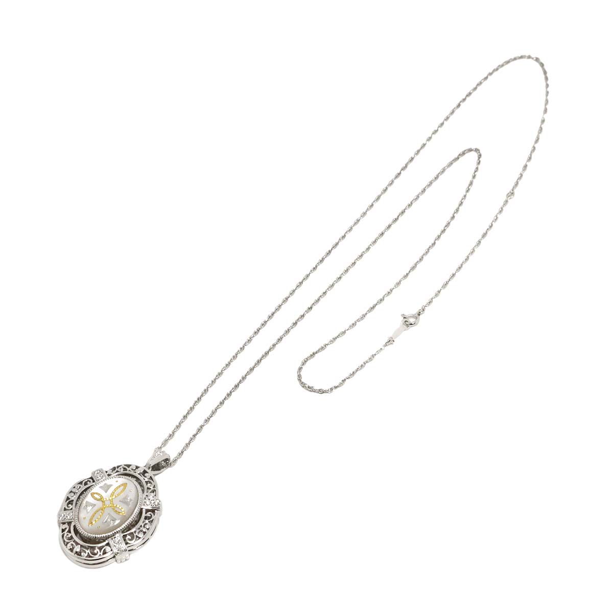 Pique Diamond 0.28ct MOP Necklace 18K WG 750