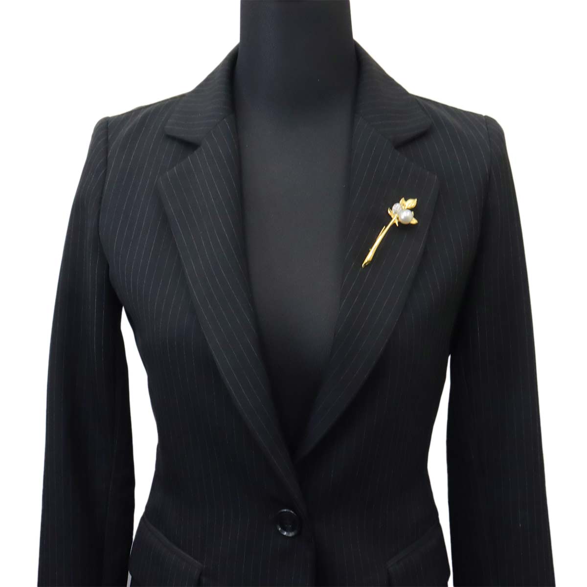 South Sea pearl 10.8mm Diamond 0.16ct Ruby Brooch 18K YG 750 Pt