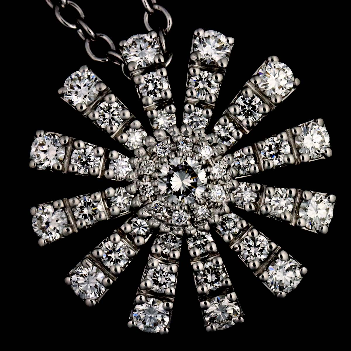 MARGHERITA Diamond Necklace 18K WG 750