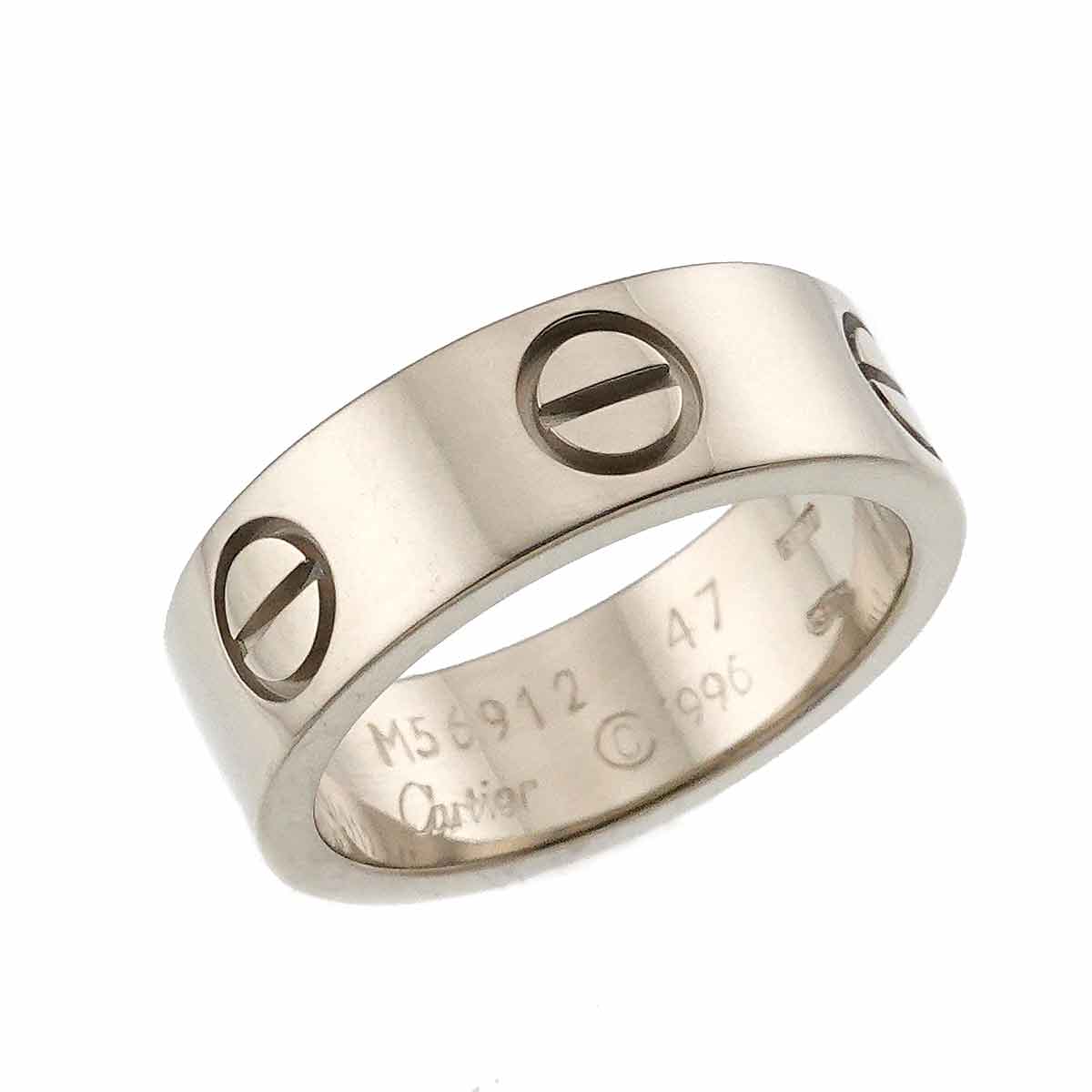 Love Ring 18K White Gold 750 size47 3.75-4(US)