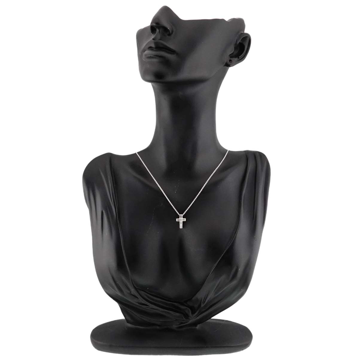 Diamond 0.38ct Cross Necklace 18K White Gold 750