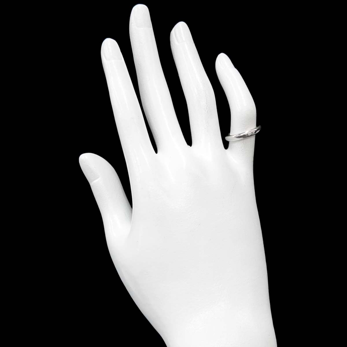 Stacking Band Ring Diamond 1P Platinum Size3.75-4(US)