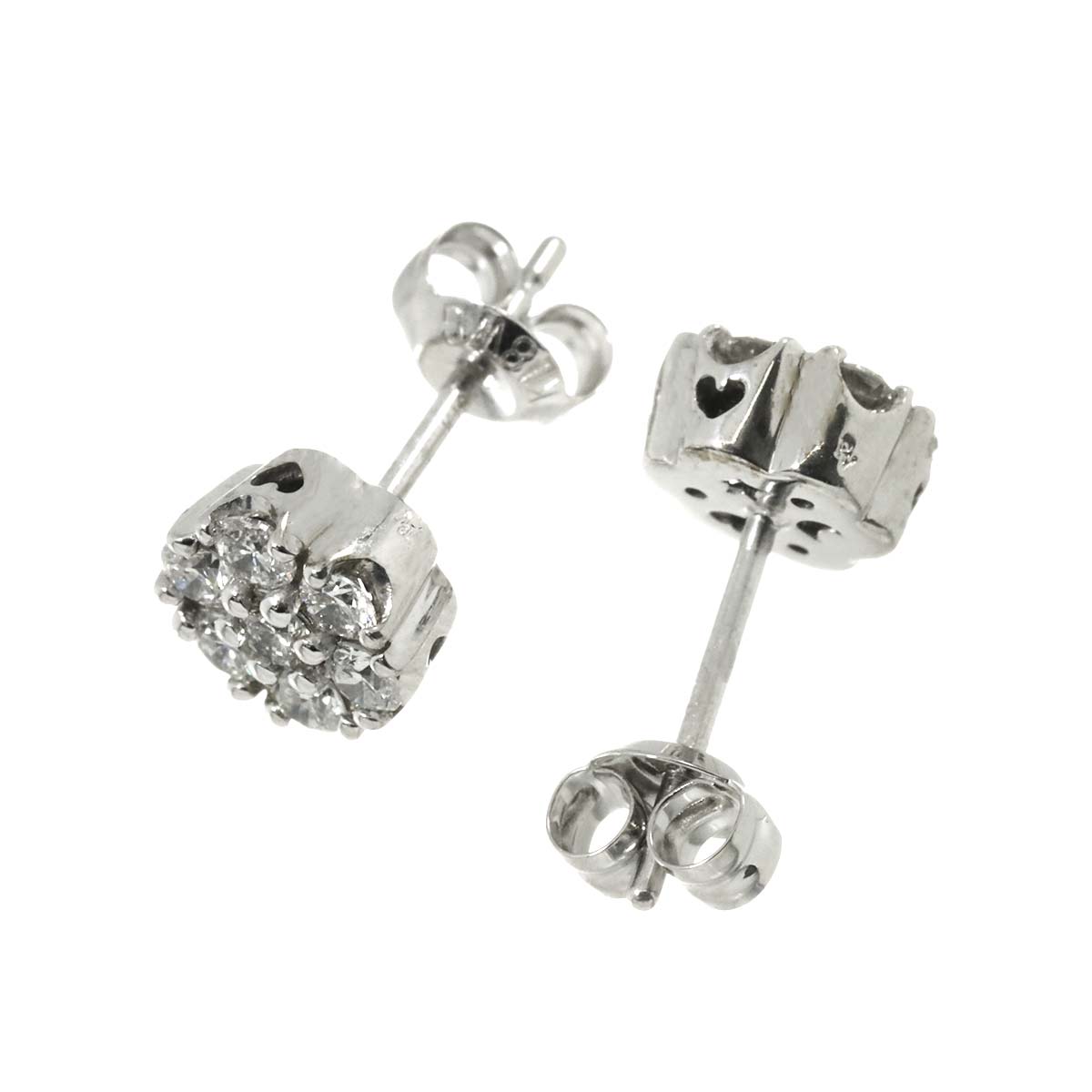 Diamond 0.22ct/0.22ct Earrings Pierced 18K WG 750