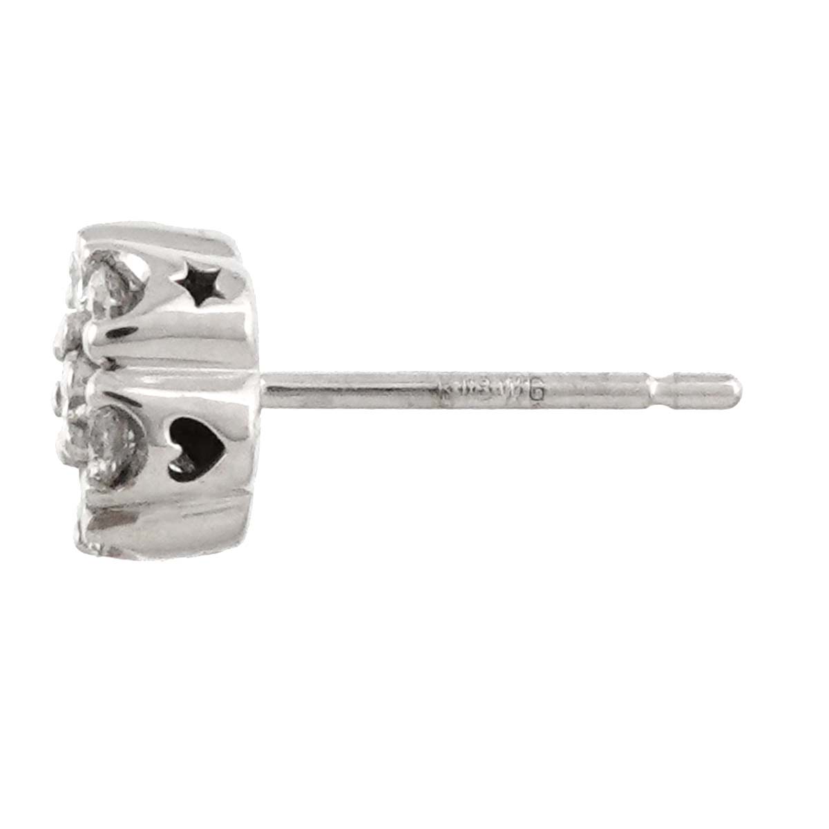 Diamond 0.22ct/0.22ct Earrings Pierced 18K WG 750