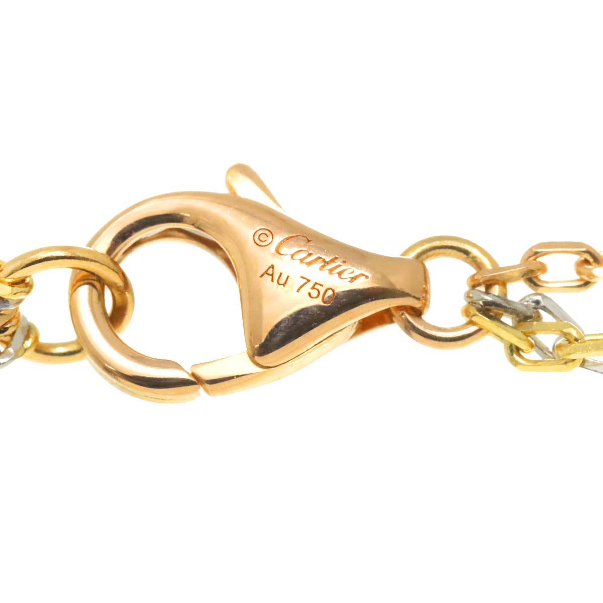 Trinity Chain Necklace 18K YG WG PG 750