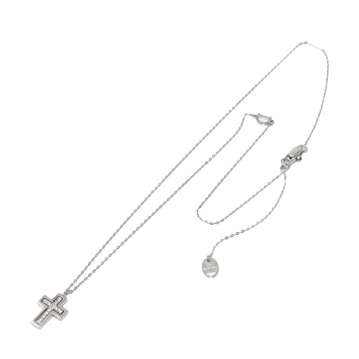 Belle Epoque Mini Diamond Cross Necklace 18K WG 750