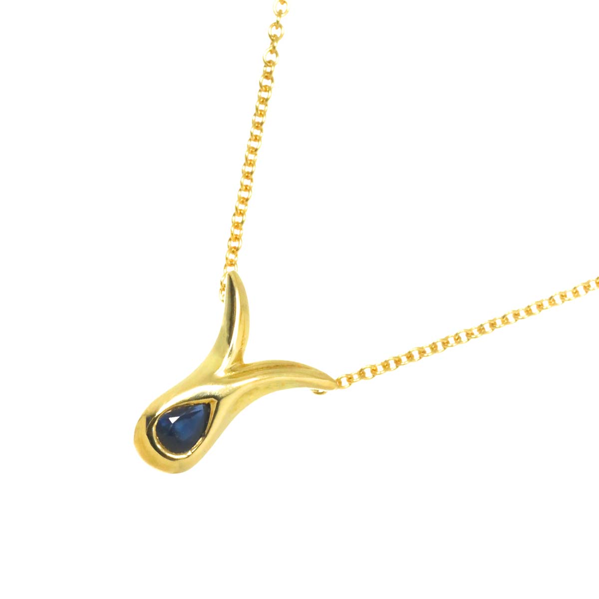 Sapphire 1P Necklace 18K Yellow Gold 750