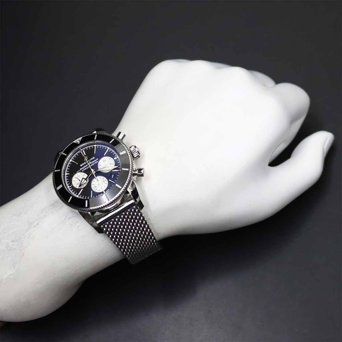 Super Ocean Heritage B01 Chronograph AB0162 Black Dial Mens