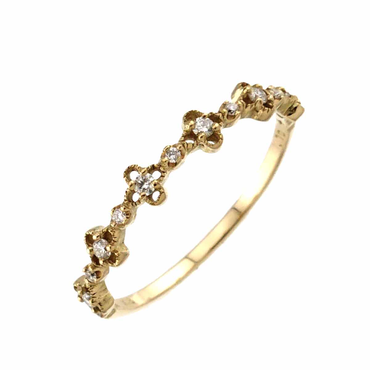 Diamond 0.10ct Ring 18K Yellow Gold 750 Size6.25-6.5(US)