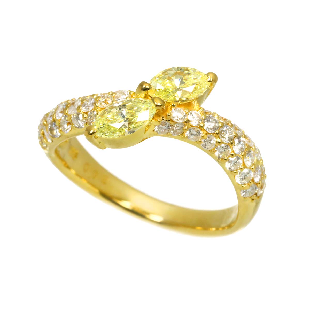Diamond 0.62ct/0.67ct Ring 18K YG Yellow Gold 750 5.5-5.75(US)
