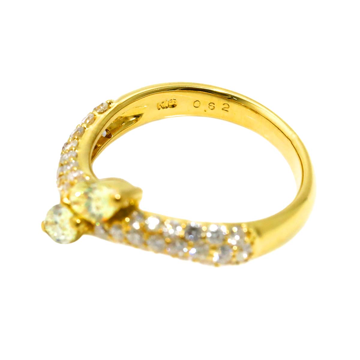 Diamond 0.62ct/0.67ct Ring 18K YG Yellow Gold 750 5.5-5.75(US)