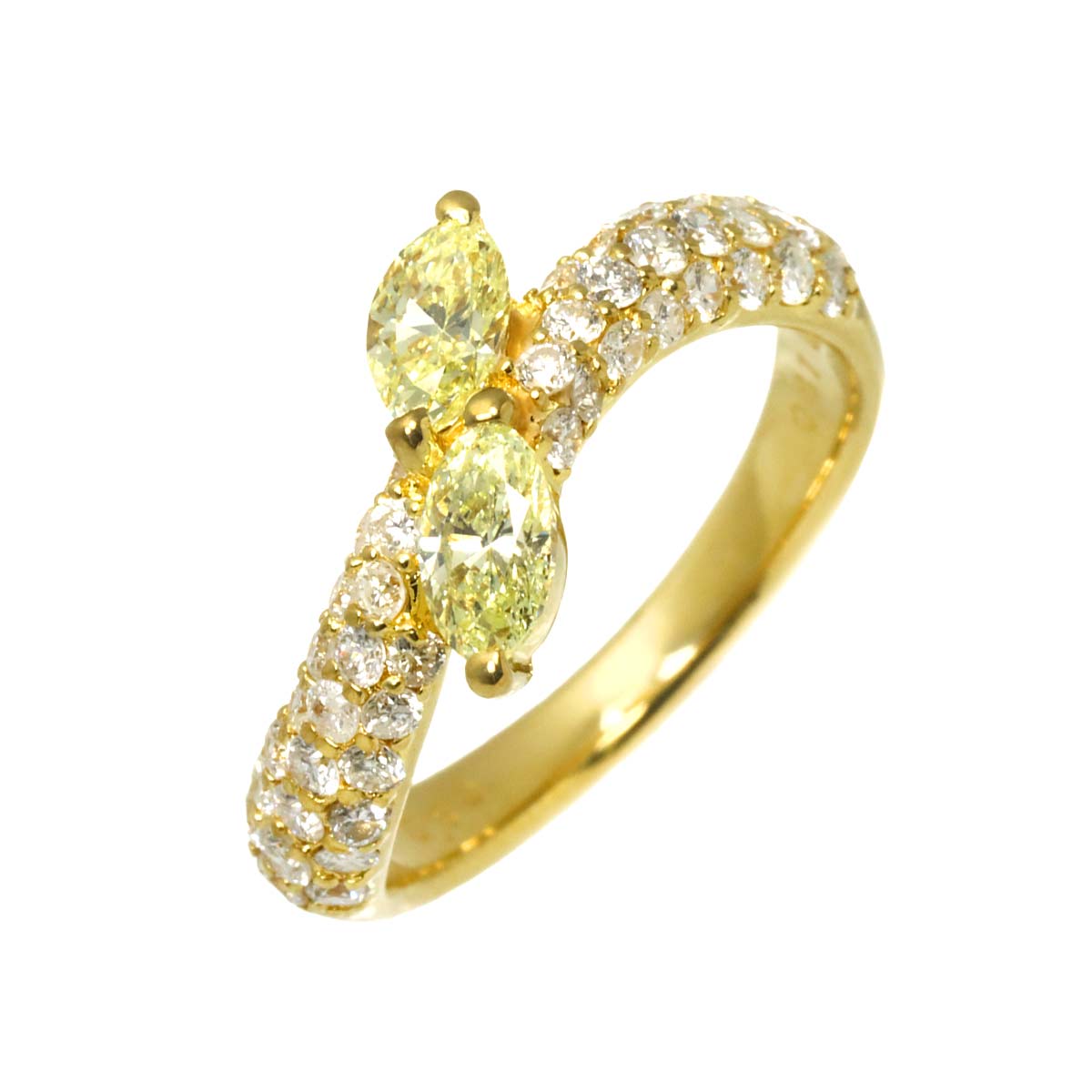 Diamond 0.62ct/0.67ct Ring 18K YG Yellow Gold 750 5.5-5.75(US)