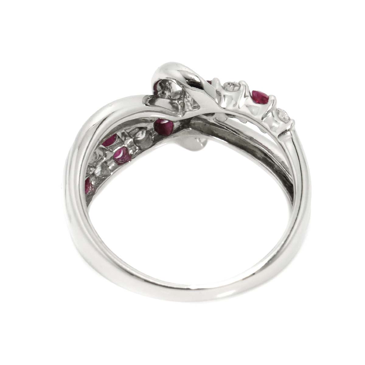 Ruby 0.33ct Diamond 0.25ct Ring Pt Platinum size6-6.25(US)