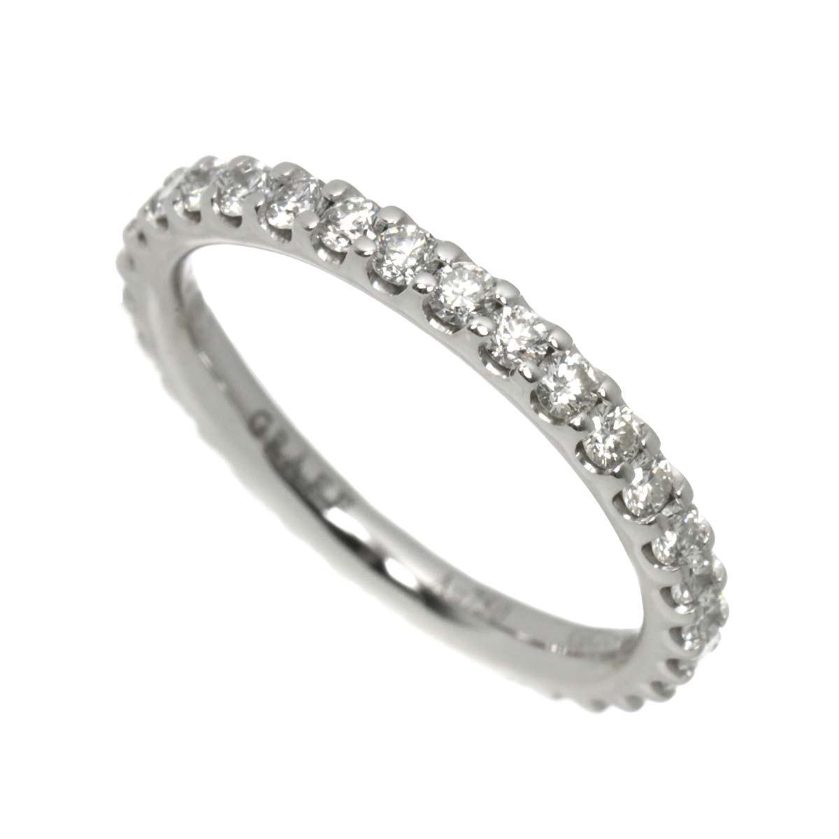 Full Pave Diamond Ring 18K WG 750 size3.75-4(US)