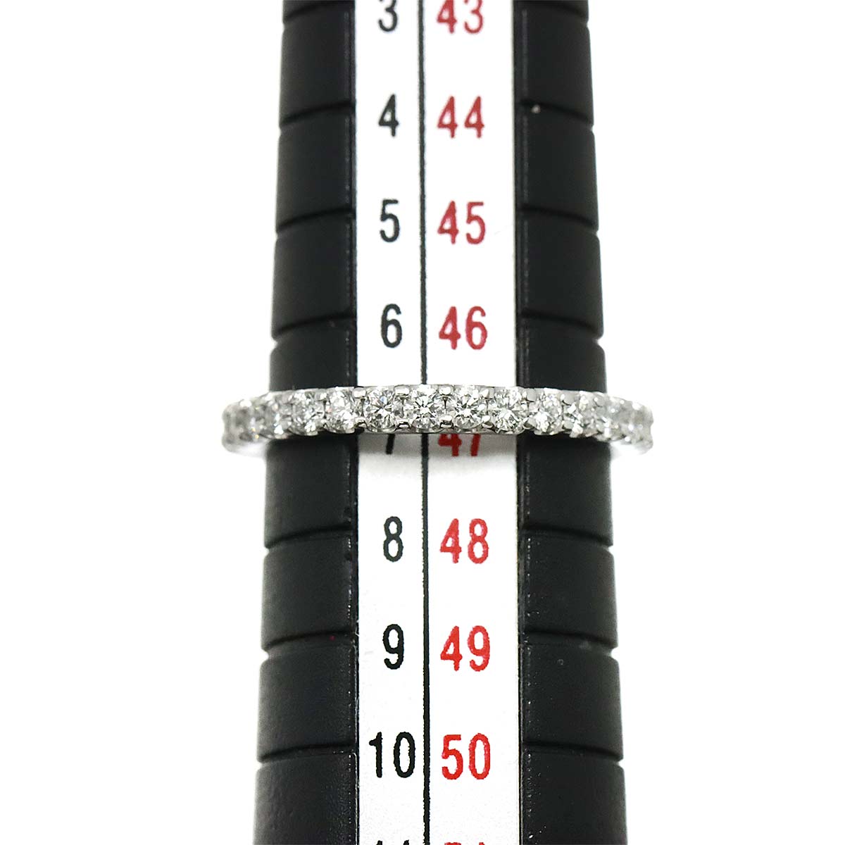 Full Pave Diamond Ring 18K WG 750 size3.75-4(US)