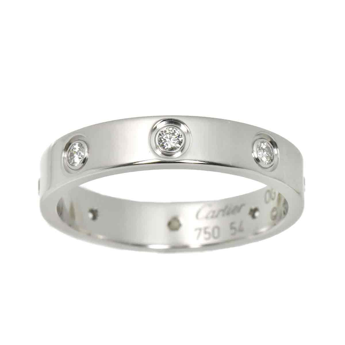 Mini Love Ring Full Diamond 18K WG 750 size54 6.5-6.75(US)