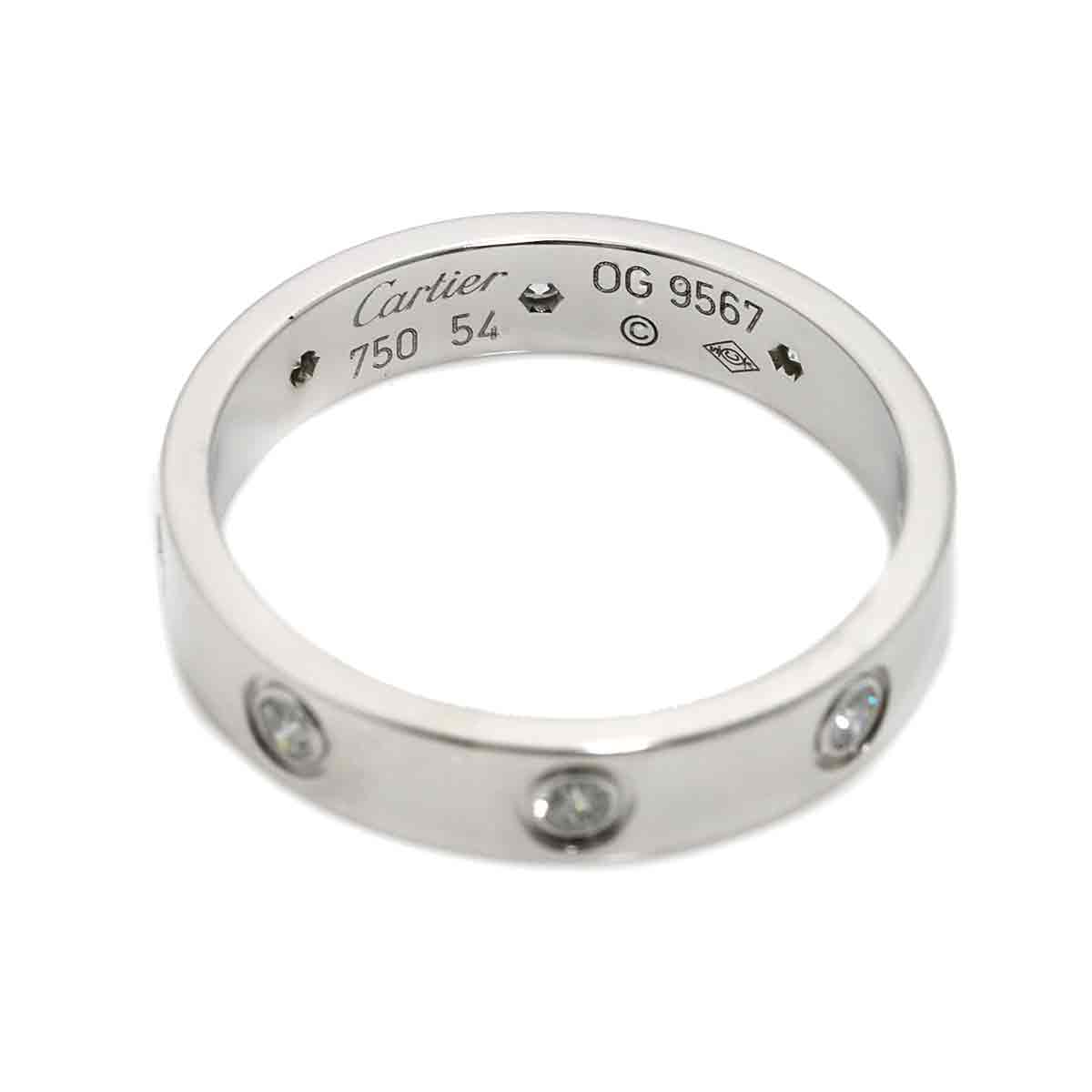 Mini Love Ring Full Diamond 18K WG 750 size54 6.5-6.75(US)