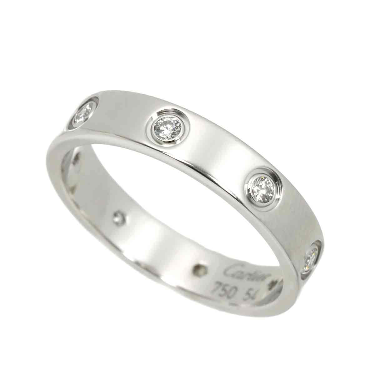 Mini Love Ring Full Diamond 18K WG 750 size54 6.5-6.75(US)