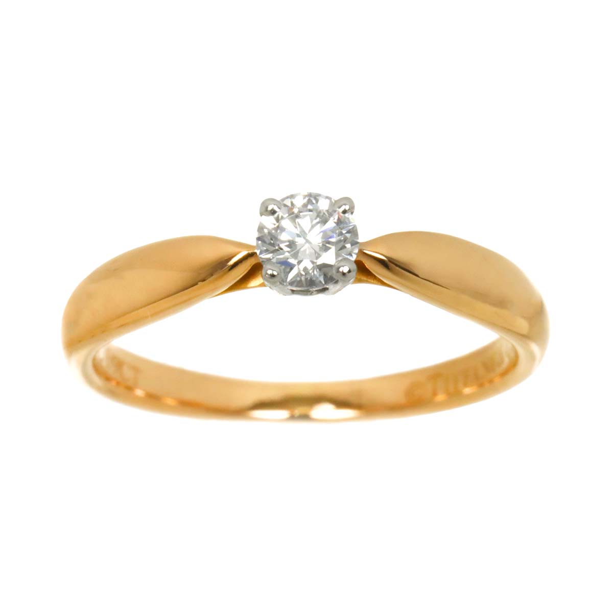 Harmony Diamond 0.19ct D/VS2/3EX Ring 18K PG Pt size4.5(US)