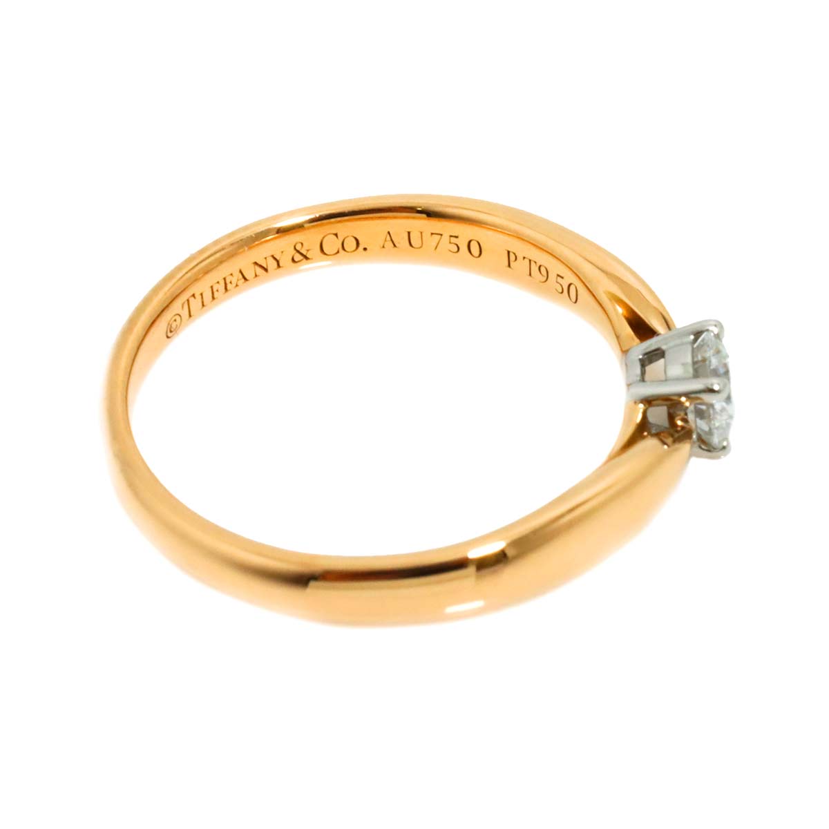 Harmony Diamond 0.19ct D/VS2/3EX Ring 18K PG Pt size4.5(US)