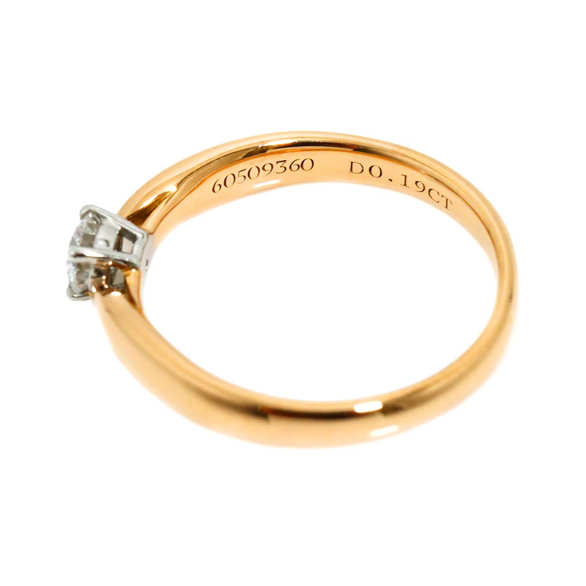 Harmony Diamond 0.19ct D/VS2/3EX Ring 18K PG Pt size4.5(US)