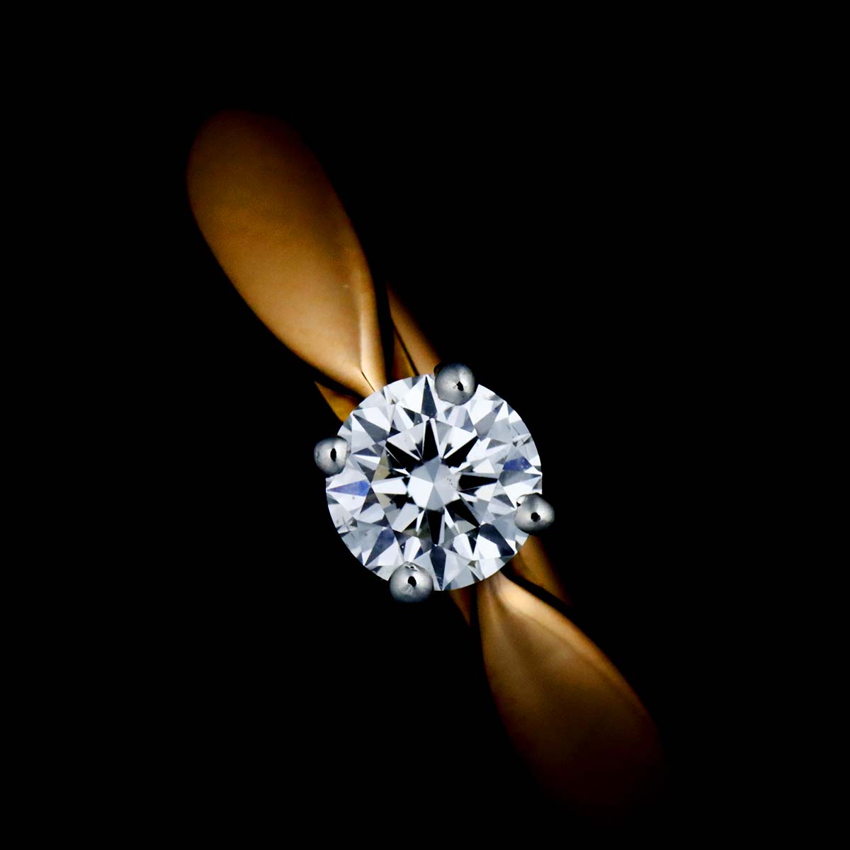 Harmony Diamond 0.19ct D/VS2/3EX Ring 18K PG Pt size4.5(US)