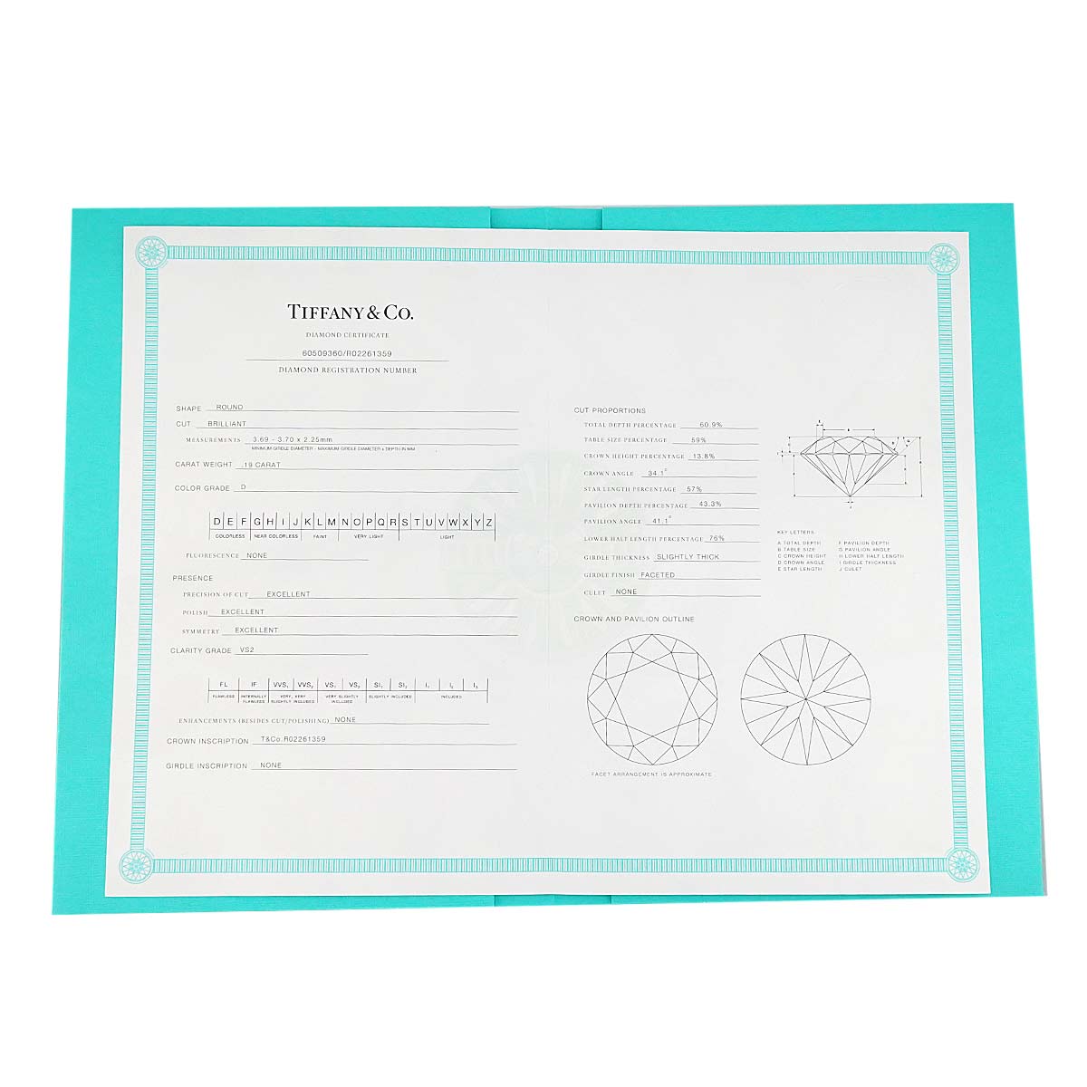 Harmony Diamond 0.19ct D/VS2/3EX Ring 18K PG Pt size4.5(US)