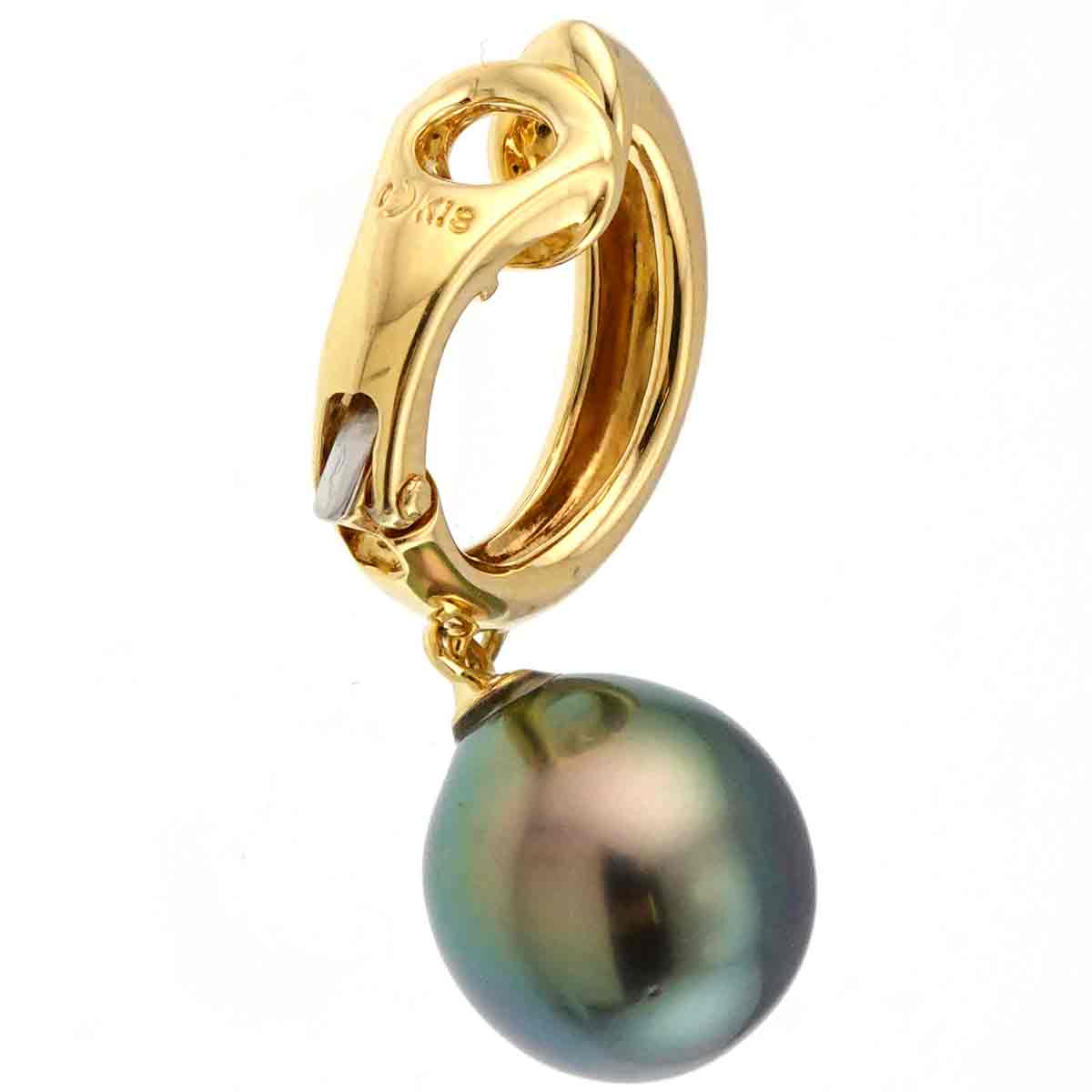South Sea pearl 10.0mm Earrings Clip on 18K YG 750