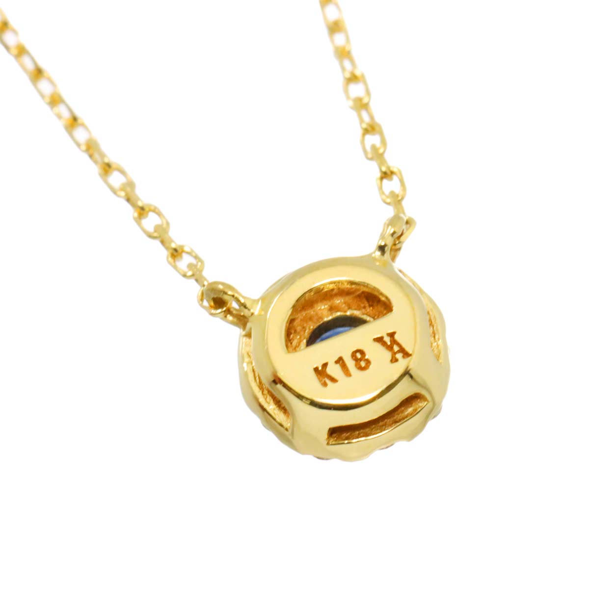 Sapphire Diamond Necklace 18K Yellow Gold 750