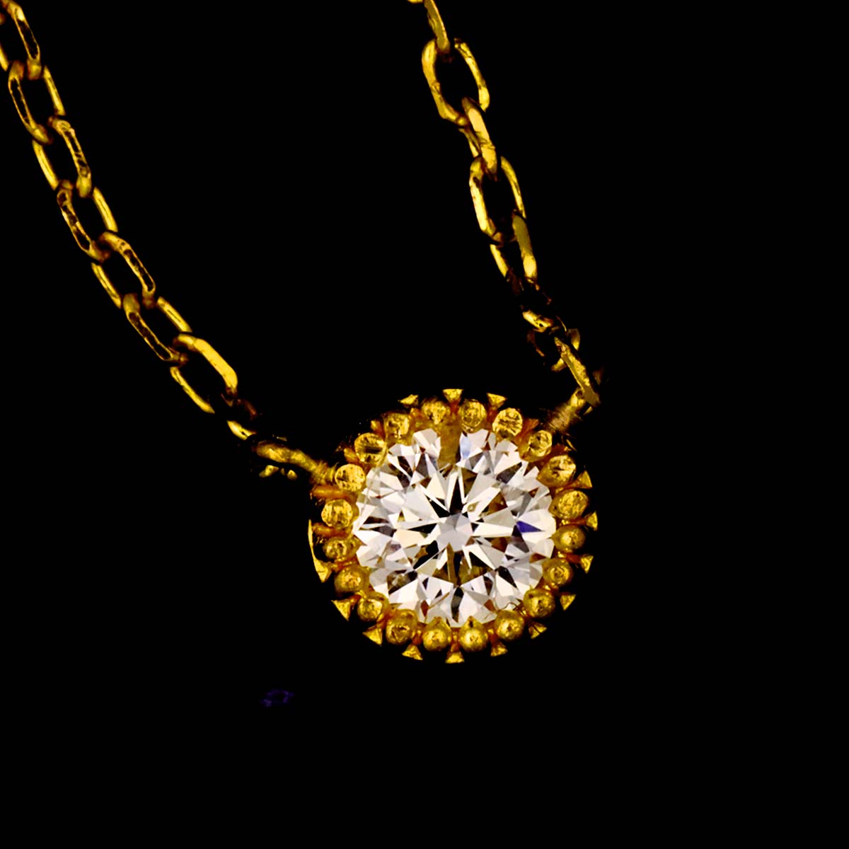 Diamond 0.10ct Necklace 18K YG Yellow Gold 750