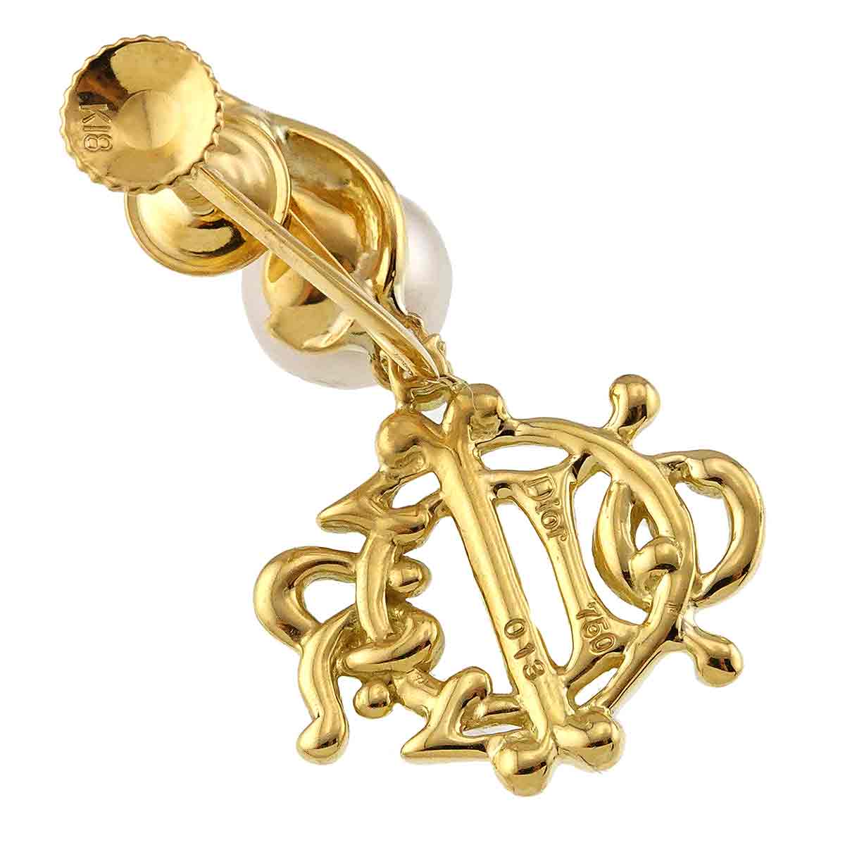 Akoya Pearl 7.2mm Diamond Earrings 18K YG 750