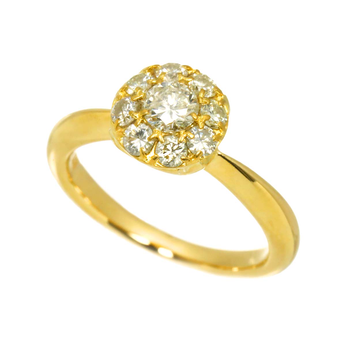 Diamond 0.64ct Ring 18K YG Yellow Gold 750 4.75-5(US)