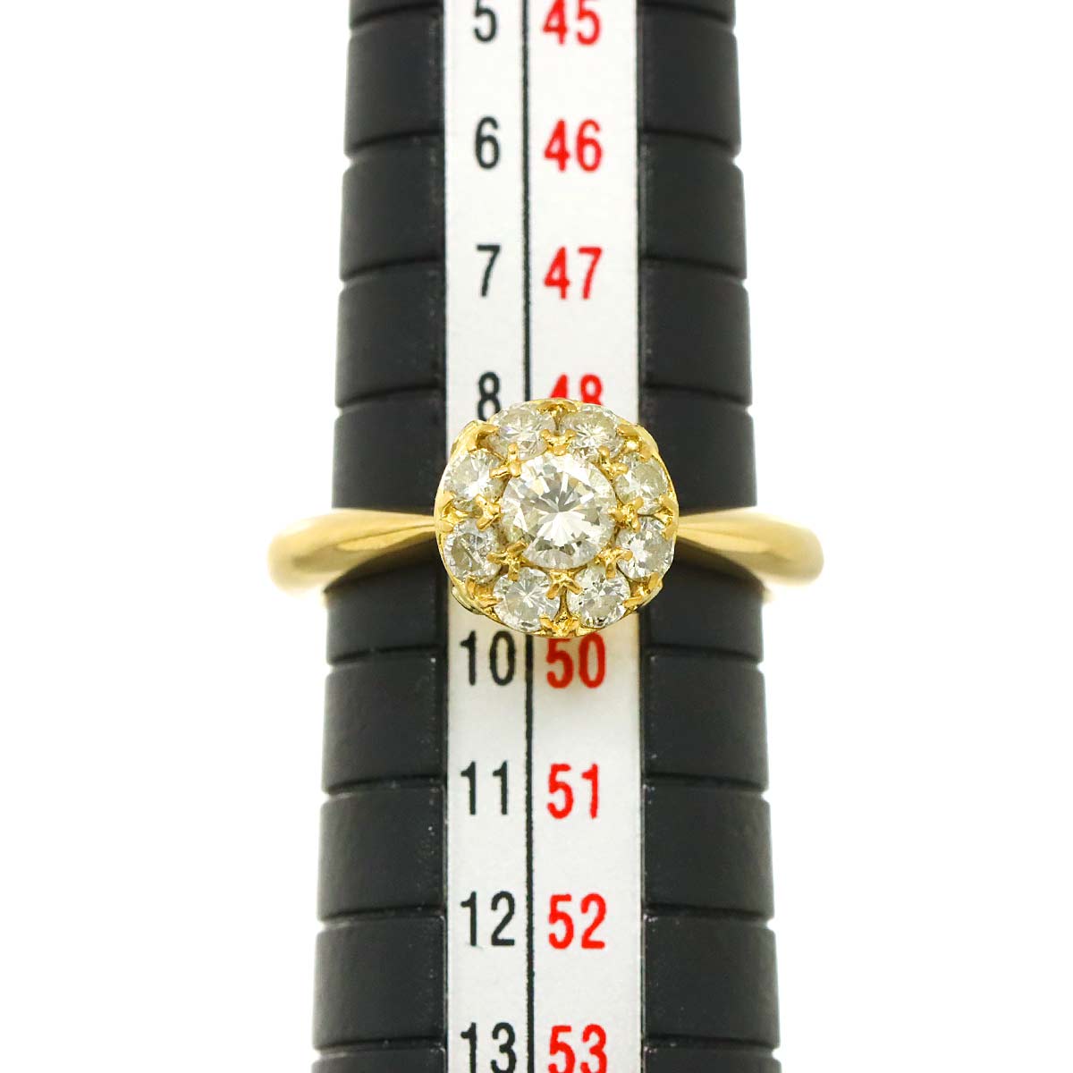 Diamond 0.64ct Ring 18K YG Yellow Gold 750 4.75-5(US)