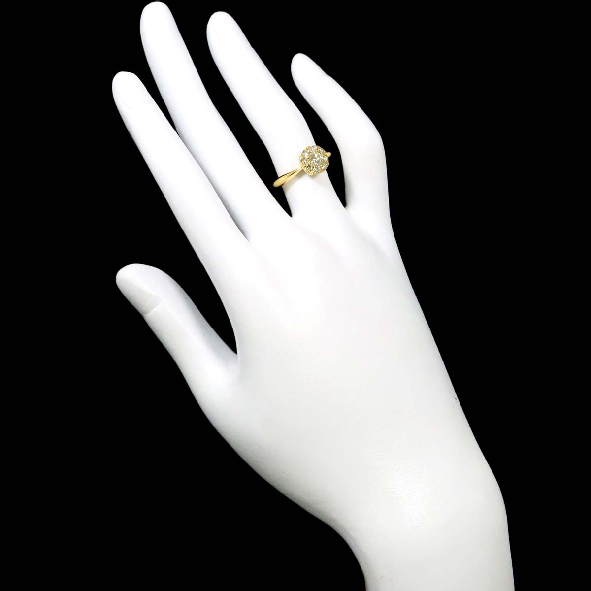 Diamond 0.64ct Ring 18K YG Yellow Gold 750 4.75-5(US)