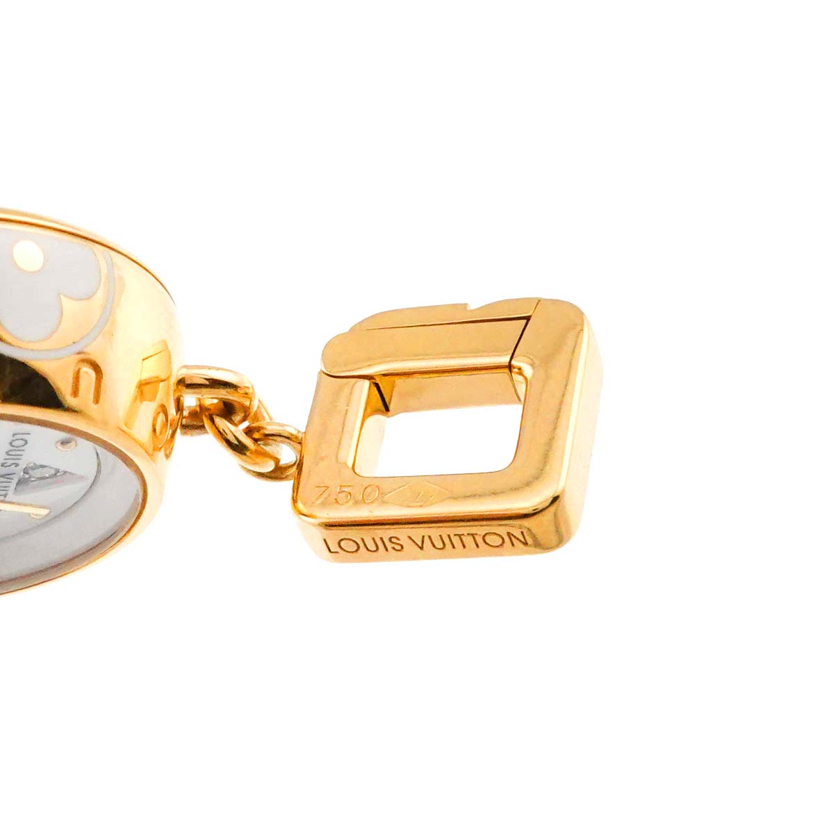 Tambour Diamond MOP Watch Charm Pendant Top 18K YG 750