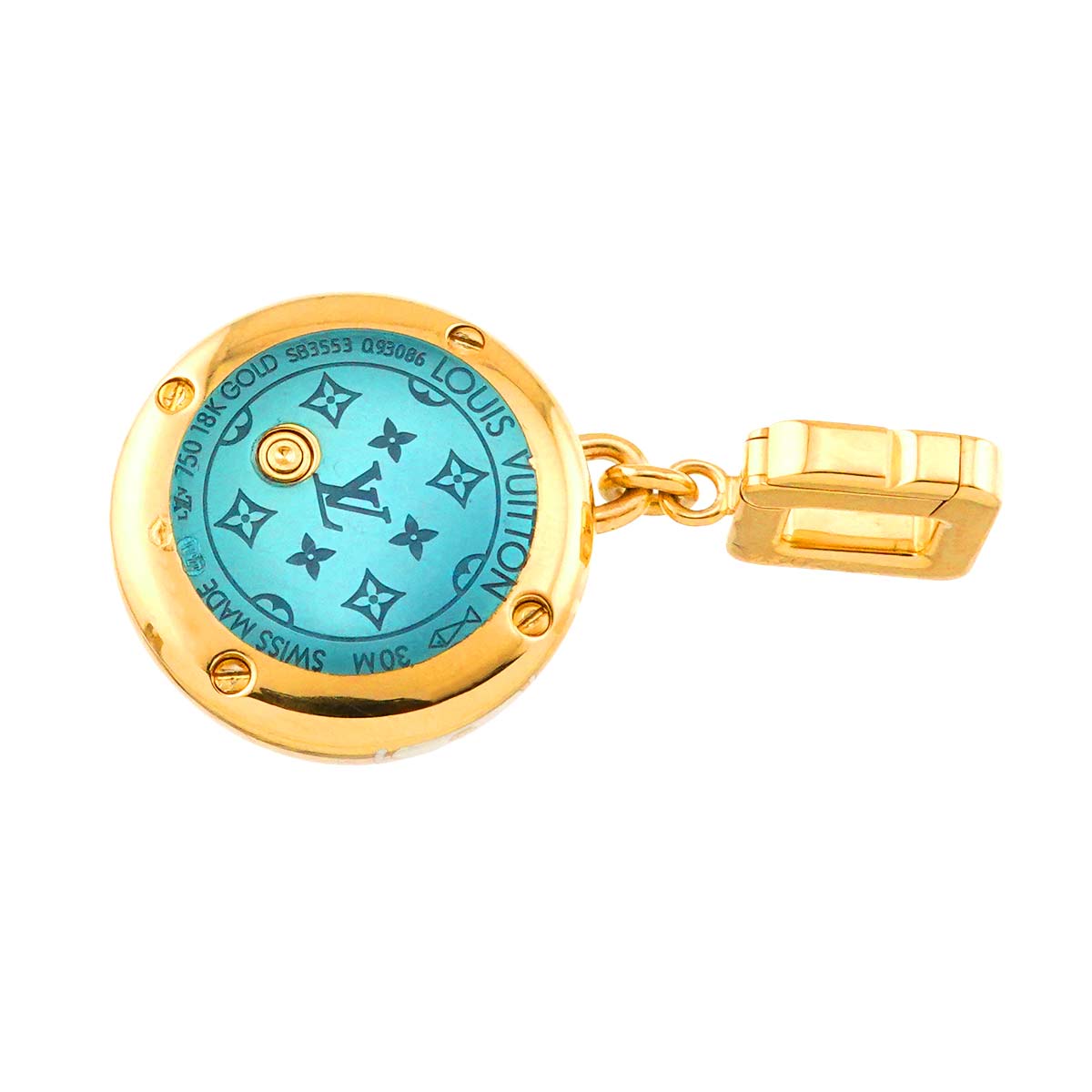 Tambour Diamond MOP Watch Charm Pendant Top 18K YG 750
