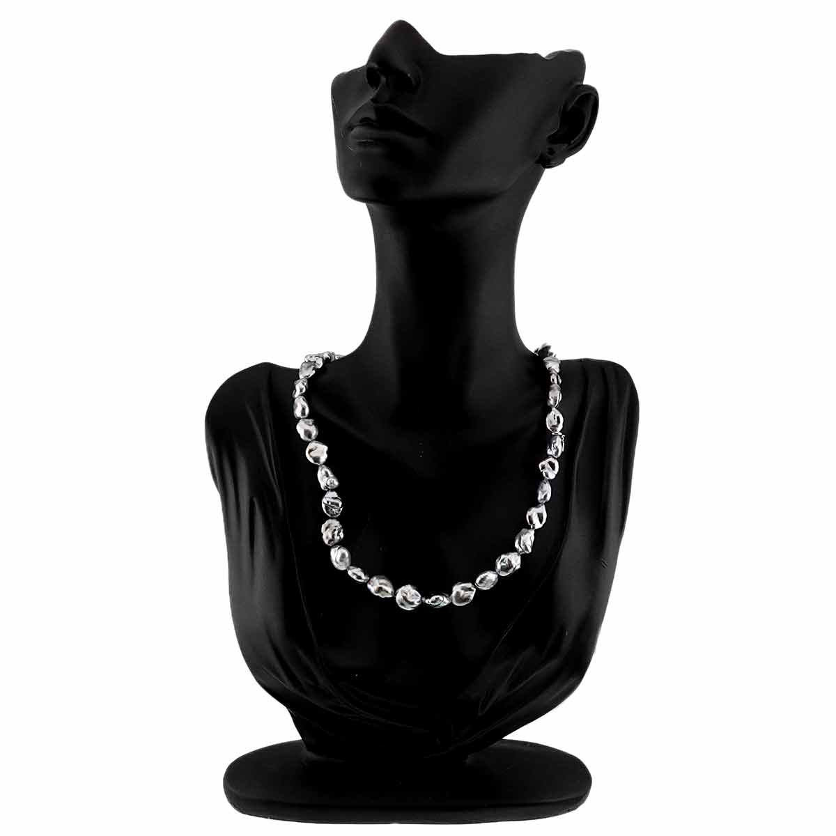 Baroque Pearl Necklace 18K White Gold 750