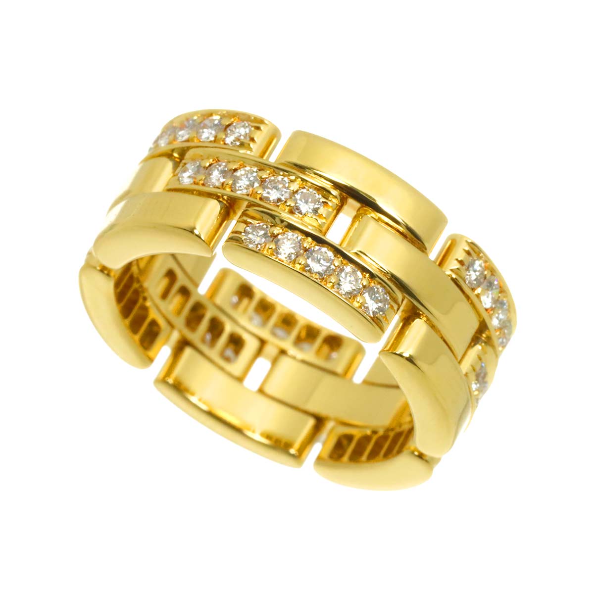 Maillon Panthere Diamond Ring 18K YG 750 Size53 6(US)