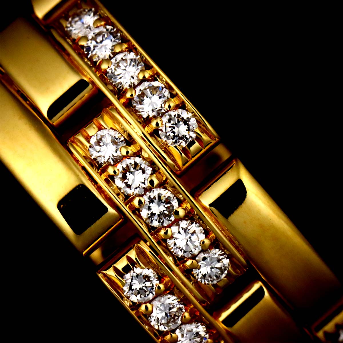 Maillon Panthere Diamond Ring 18K YG 750 Size53 6(US)