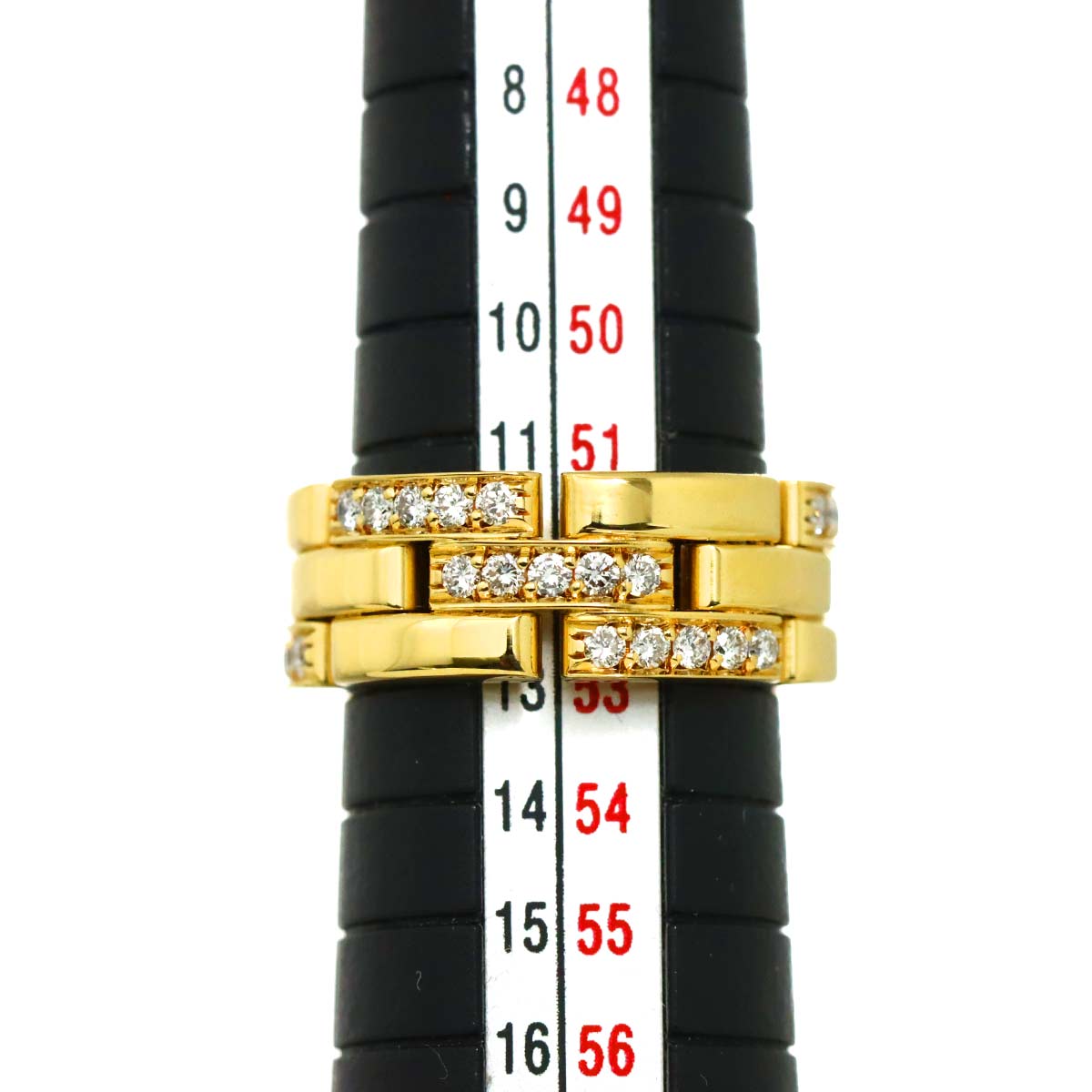 Maillon Panthere Diamond Ring 18K YG 750 Size53 6(US)