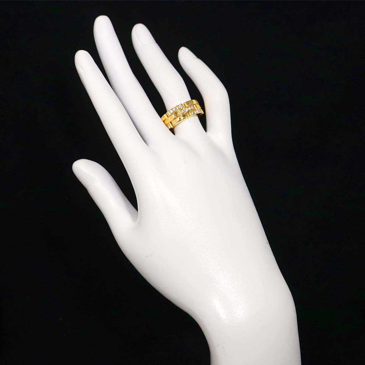 Maillon Panthere Diamond Ring 18K YG 750 Size53 6(US)