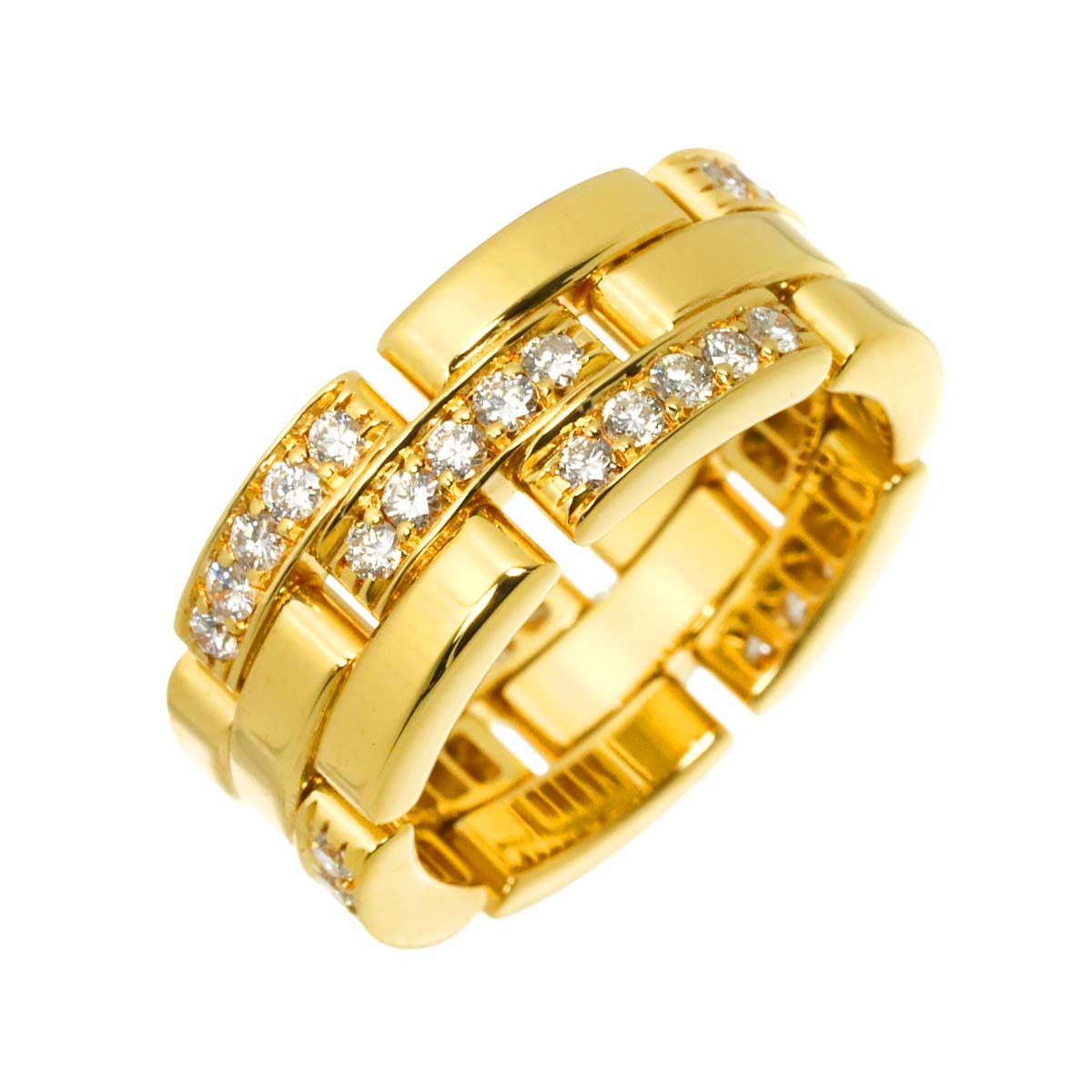 Maillon Panthere Diamond Ring 18K YG 750 Size53 6(US)