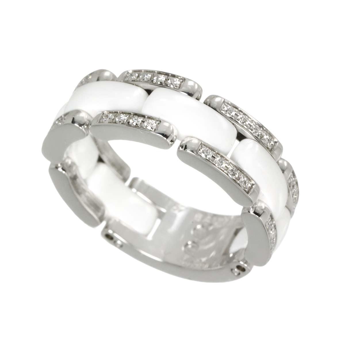 ULTRA MM Diamond Ring Ceramic 18K WG 750 Size57 7.75-8(US)