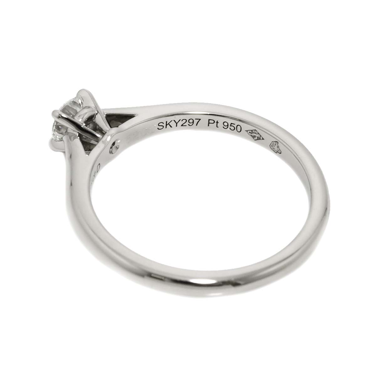 Diamond 0.25ct F/VVS2/3EX Ring Platinum size52 6(US)