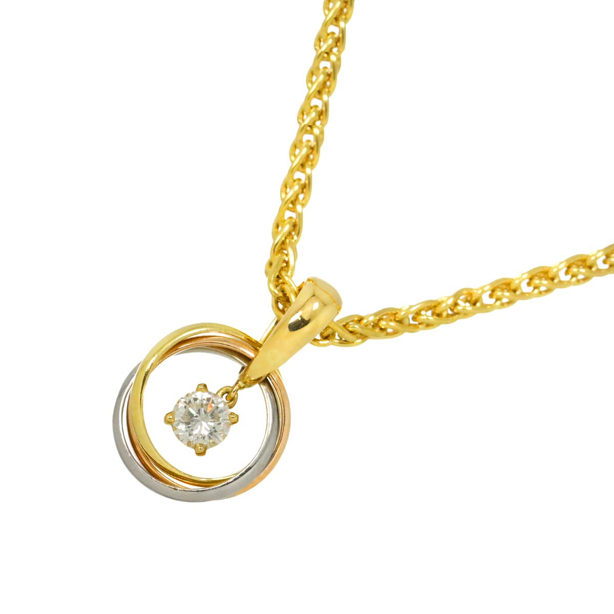 Trinity Diamond Necklace 18K YG WG PG 750 90306895