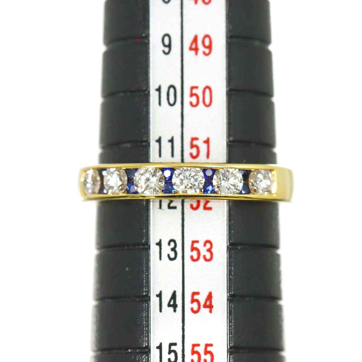 Sapphire Diamond Ring 18K YG 750 size5.75-6(US)