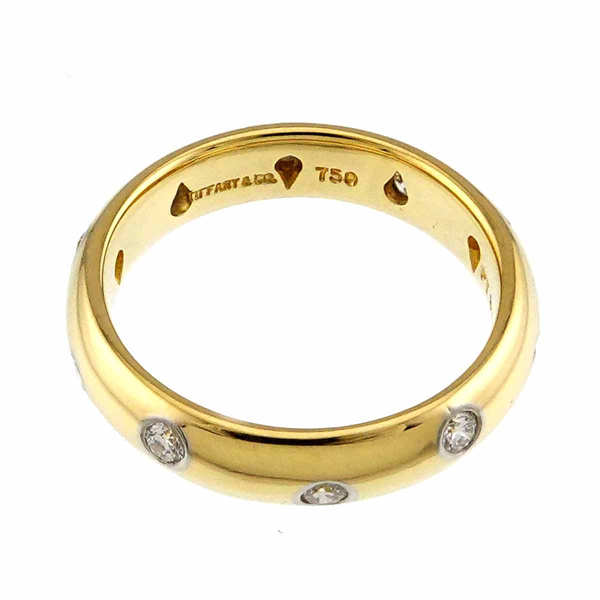 Dots Diamond Ring 18K YG 750 Platinum size4-4.5(US)