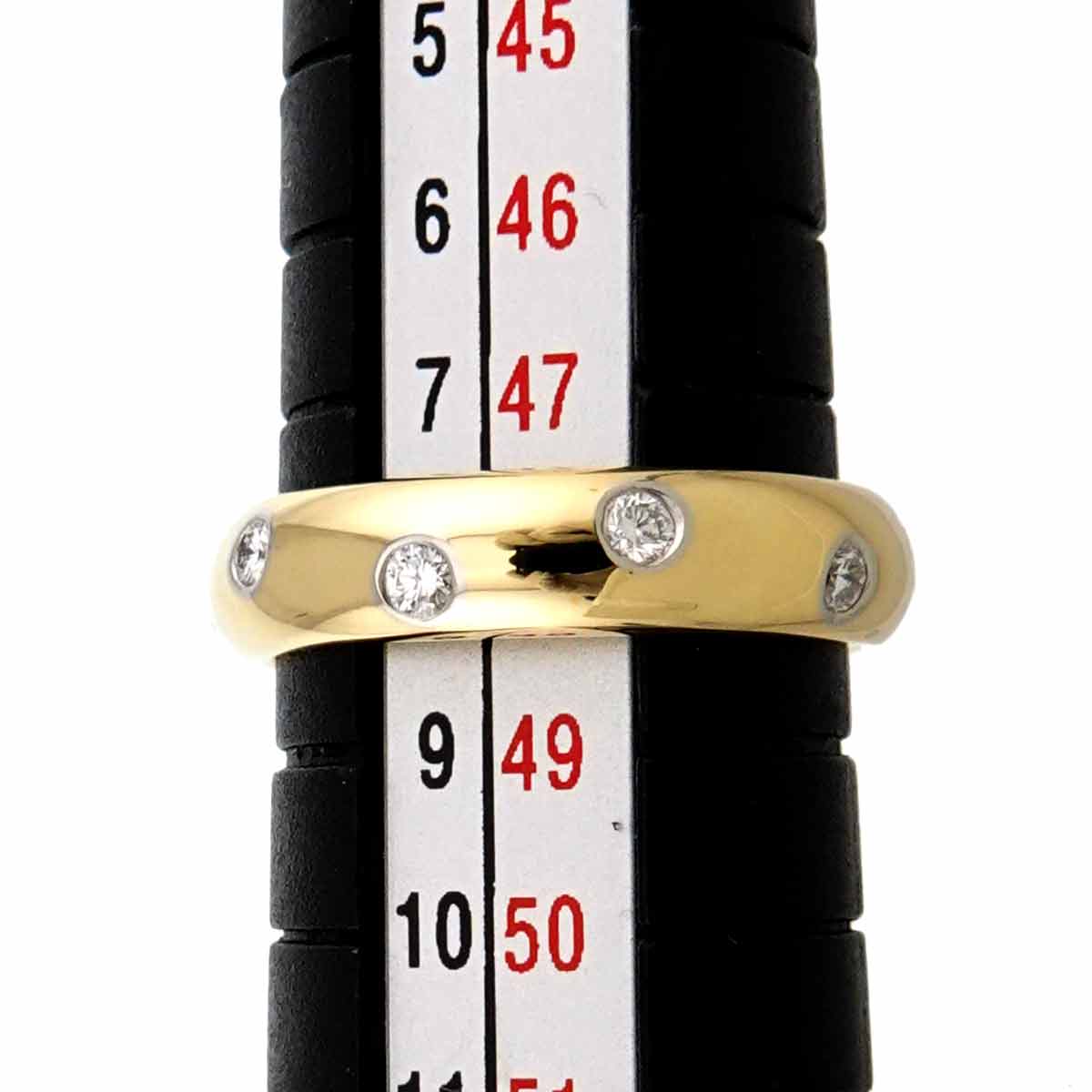 Dots Diamond Ring 18K YG 750 Platinum size4-4.5(US)